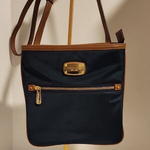 Michael Kors Navy and Brown Crossbody Bag
